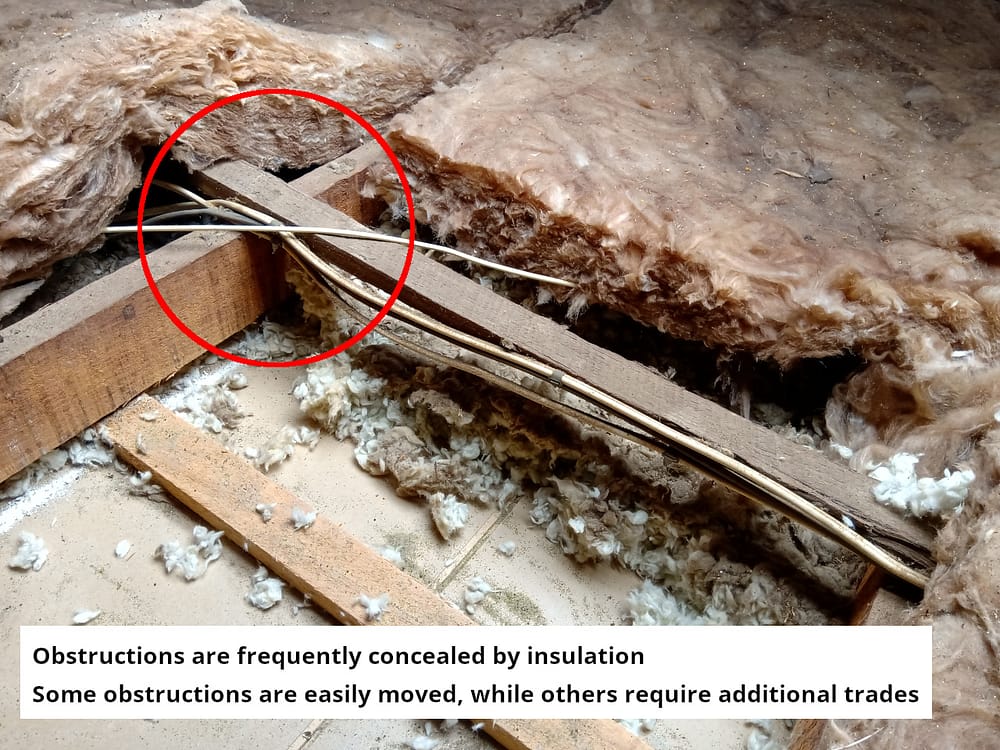 Obstructions in a roof cavity